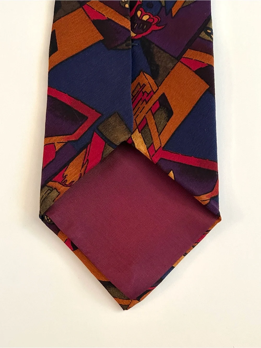 Jerry Garcia Silk Tie - Blue Red Orange Purple Abstract